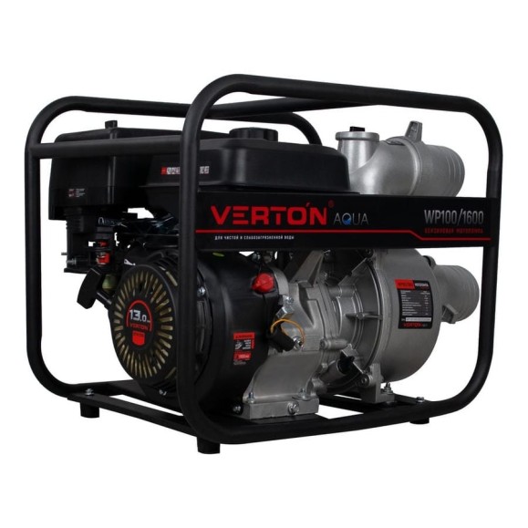 Мотопомпа VERTON WP 100/1600 13л.с/389см3, 100мм/4", 1600л/мин, 96м3/ч,h8м/30, d8мм 01.17548.17555 Мотопомпа VERTON WP 100/1600 13л.с/389см3, 100мм/4", 1600л/мин, 96м3/ч,h8м/30, d8мм 01.17548.17555
