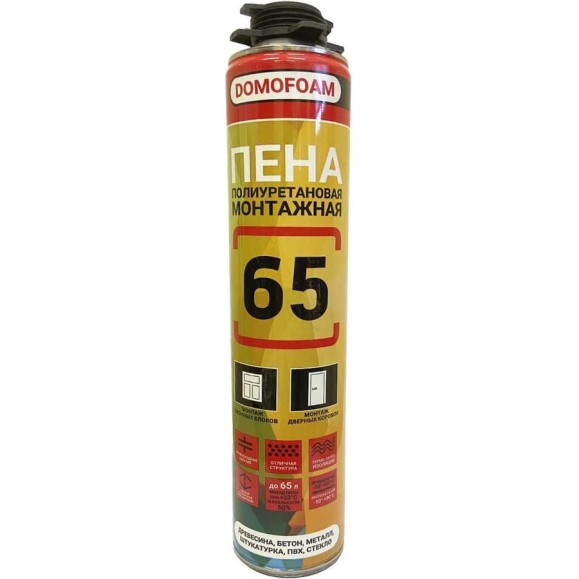 Монтажная пена DOMOFOAM PRO 65 всесезонная, 0.75 л 9781936 Монтажная пена DOMOFOAM PRO 65 всесезонная, 0.75 л 9781936