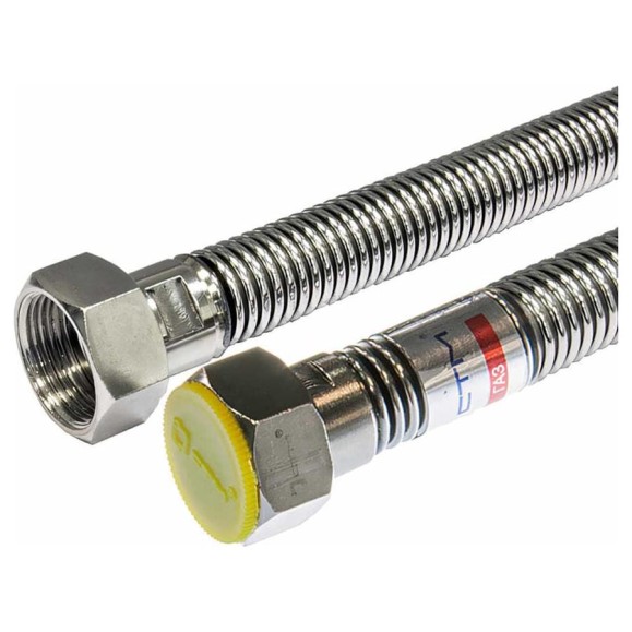 Подводка для газа СТМ ГАЗ сильфонная, 1/2", гайка-гайка, 150 см CGHF1215 Подводка для газа СТМ ГАЗ сильфонная, 1/2", гайка-гайка, 150 см CGHF1215