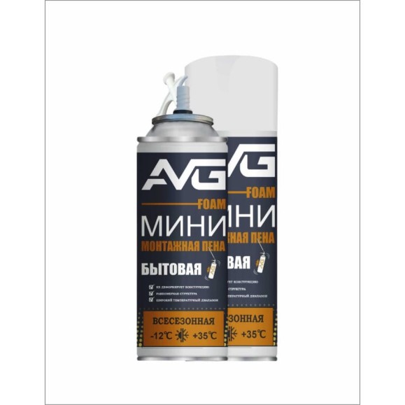 Монтажная пена с трубочкой AVG 300 мл всесезонная Монтажная пена AVG mini