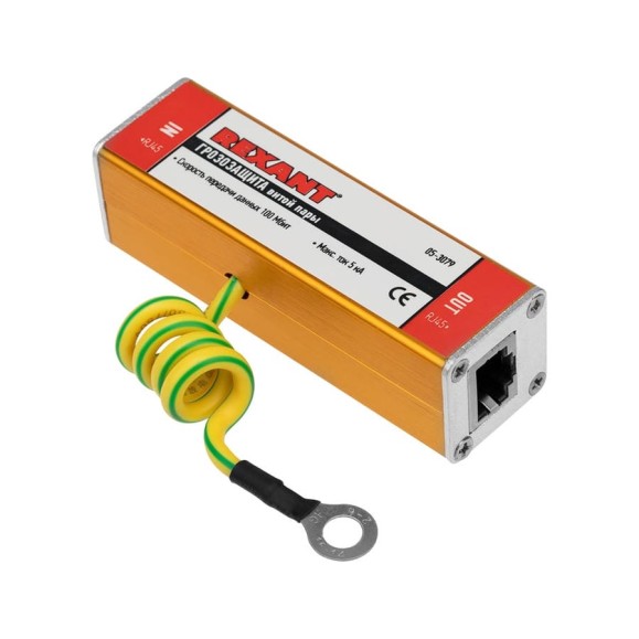 Грозозащита витой пары REXANT разъем RJ45 05-3079 Грозозащита витой пары REXANT разъем RJ45 05-3079