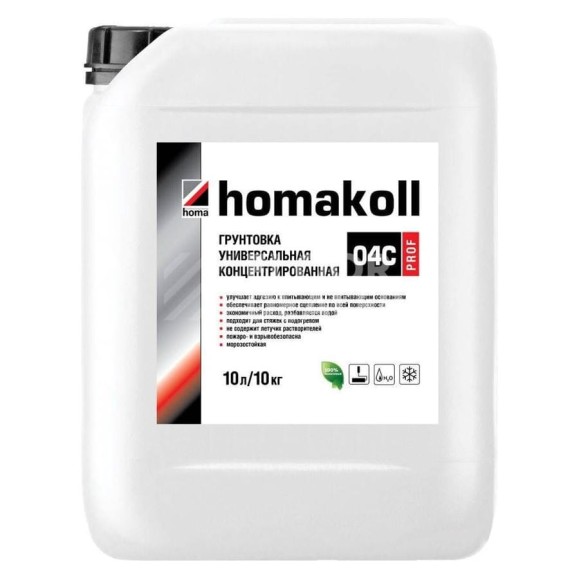 Грунтовка универсальная, концентрированная, пленкообразующая Homakoll 04 C Prof (концентрат) 10 кг 04с-10-19