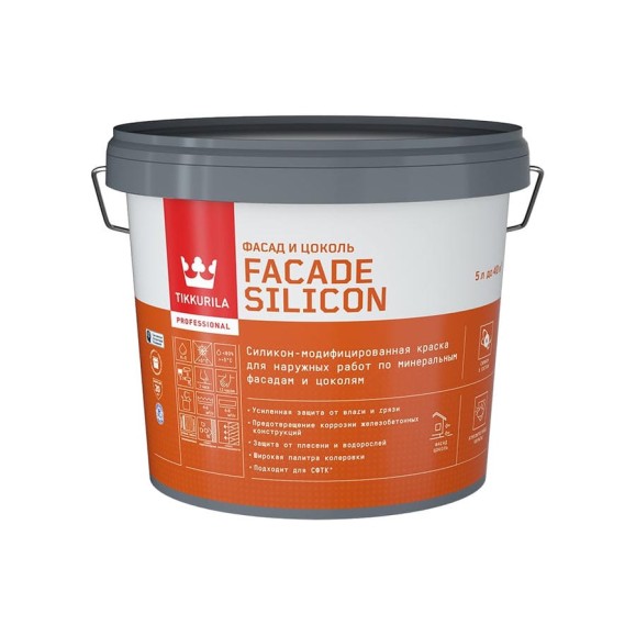 Фасадная краска Tikkurila Facade Silicon VVA глубокоматовая 5л 700011475 Фасадная краска Tikkurila Facade Silicon VVA глубокоматовая 5л 700011475