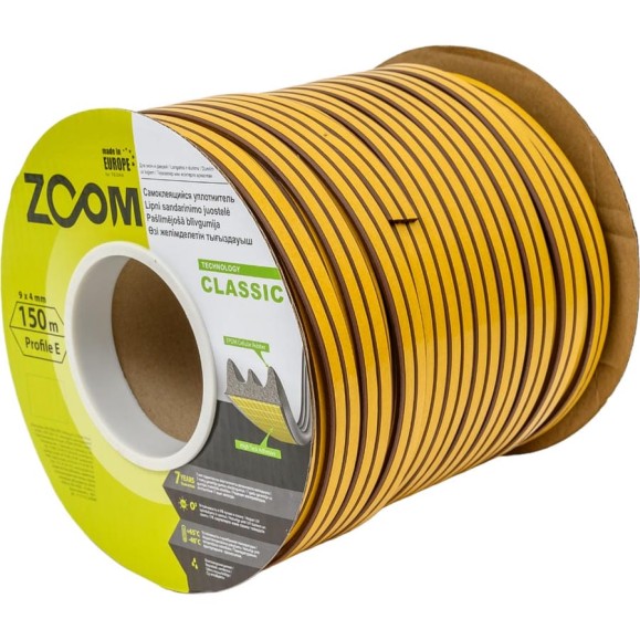 Самоклеящийся уплотнитель ZOOM Classic E (коричневый; 150 м) 02-2-4-111