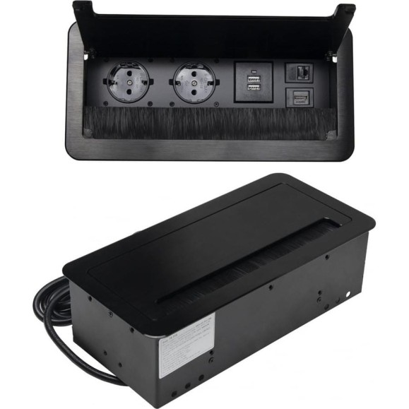 Выдвижной удлинитель AKS Atlas USB, 2 розетки, 2xUSB, HDMI, LAN, черный 78316 Выдвижной удлинитель AKS Atlas USB, 2 розетки, 2xUSB, HDMI, LAN, черный 78316