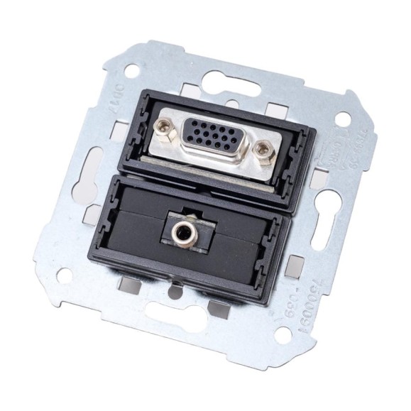 Коннектор Simon, VGA HD15, мама + мини-джек 3,5мм, S82, S82N, 82 Detail 7500091-039