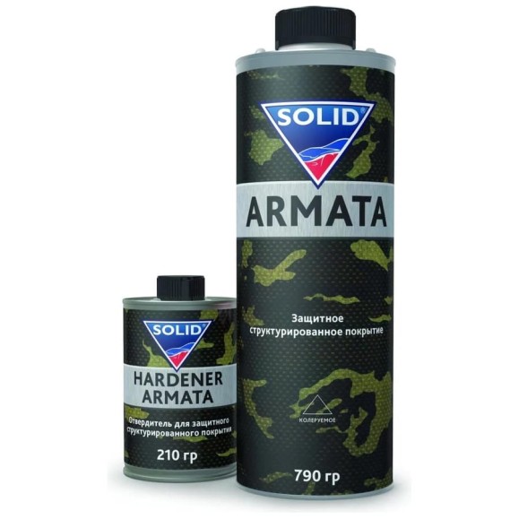 Защитное структурированное покрытие SOLID PROFESSIONAL ARMATA 790 гр. колеруемое с отвердителем 210 гр 343.1011 Защитное структурированное покрытие SOLID PROFESSIONAL ARMATA 790 гр. колеруемое с отвердителем 210 гр 343.1011