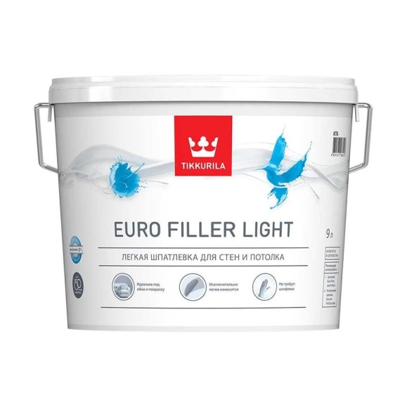 Шпаклевка легкая Евро Филлер лайт Kta 9 л Tikkurila 700009483 Шпаклевка легкая Евро Филлер лайт Kta 9 л Tikkurila 700009483