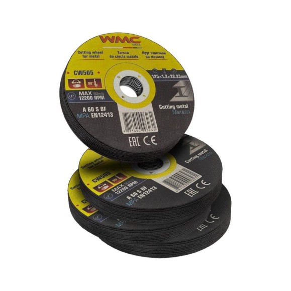 Круг отрезной абразивный 125x1.2x22.2 мм, 40 шт WMC TOOLS WMC-CW505/40шт к-т/(59867) Круг отрезной абразивный 125x1.2x22.2 мм, 40 шт WMC TOOLS WMC-CW505/40шт к-т/(59867)