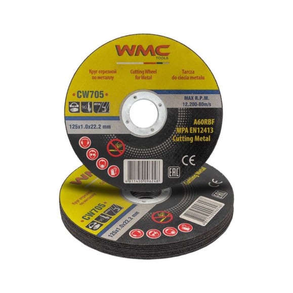 Круг отрезной 125x1.0x22.2 мм, 10 шт WMC TOOLS WMC-CW705/10 шт к-т/(59860) Круг отрезной 125x1.0x22.2 мм, 10 шт WMC TOOLS WMC-CW705/10 шт к-т/(59860)