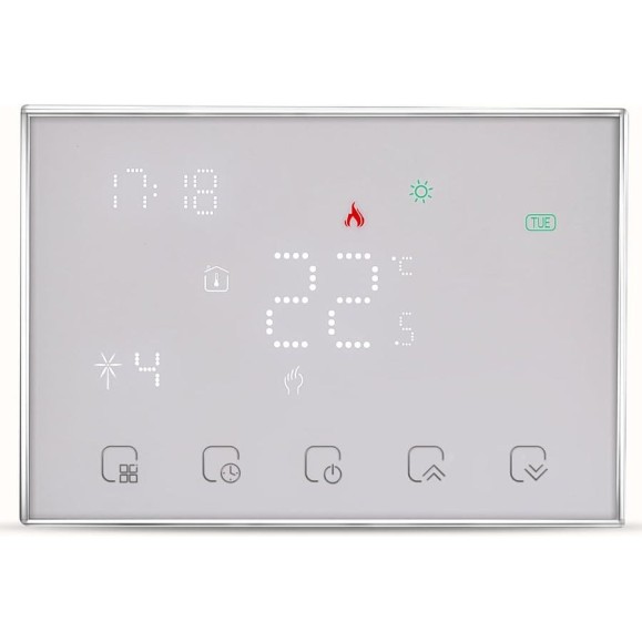 Термостат для теплого водяного пола / бойлера umnoo 8000RF-GACW, Wifi, 3А/3A, белый trw0080 Термостат для теплого водяного пола / бойлера umnoo 8000RF-GACW, Wifi, 3А/3A, белый trw0080