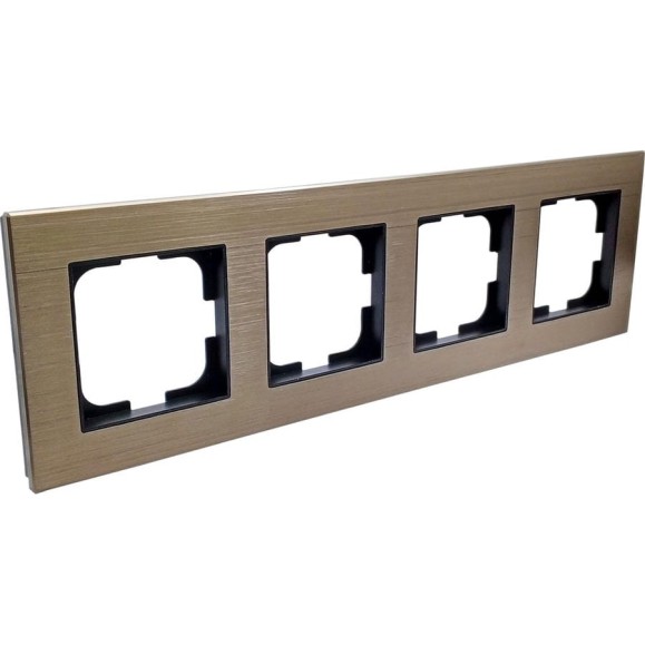 Рамка 4-местная Ovivo PRIME ELEMENTS ALUMINIUM, бронза/черный 403-510017-228 Рамка 4-местная Ovivo PRIME ELEMENTS ALUMINIUM, бронза/черный 403-510017-228