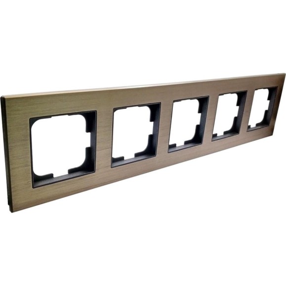 Рамка 5-местная Ovivo PRIME ELEMENTS ALUMINIUM, бронза/черный 403-510017-250 Рамка 5-местная Ovivo PRIME ELEMENTS ALUMINIUM, бронза/черный 403-510017-250