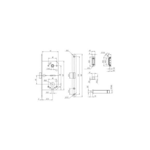 Корпус замка PUNTO ML85-50/BL SSG (сатин. золото) блистер 48791 Корпус замка PUNTO ML85-50/BL SSG (сатин. золото) блистер 48791
