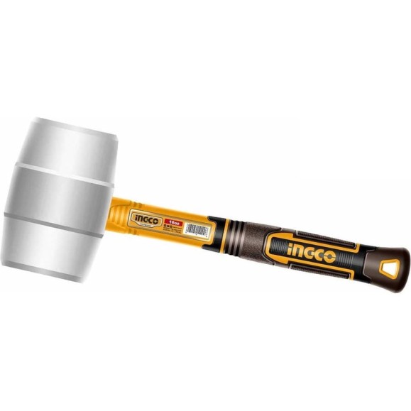 Резиновый молоток INGCO 450г, ручка фибергласс, нескольз., немаркий HRUH8916 Резиновый молоток INGCO 450г, ручка фибергласс, нескольз., немаркий HRUH8916