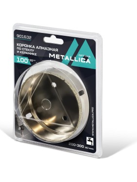 Коронка алмазная 100x55 мм, #80, по стеклу и плитке METALLICA Optima 901632