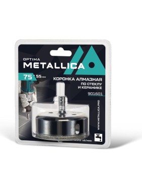 Коронка алмазная 75x55 мм, #80, по стеклу и плитке METALLICA Optima 901601