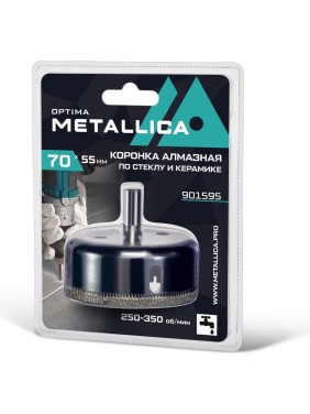 Коронка алмазная 70x55 мм, #80, по стеклу и плитке METALLICA Optima 901595