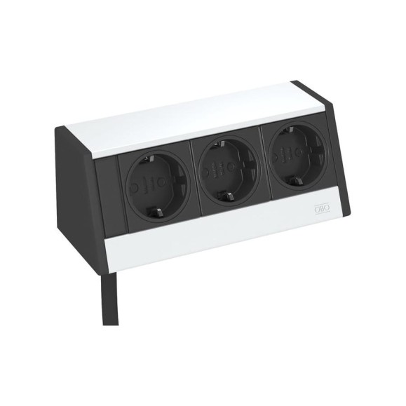 Настольный бокс OBO Bettermann DB укомплектованный (3 розетки 220В Schuko 2К+З черного цвета, с сетевым кабелем 3 м, кабельный вывод с нижней стороны) 6116939 Настольный бокс OBO Bettermann DB укомплектованный (3 розетки 220В Schuko 2К+З черного цвета, с сетевым кабелем 3 м, кабельный вывод с нижней стороны) 6116939