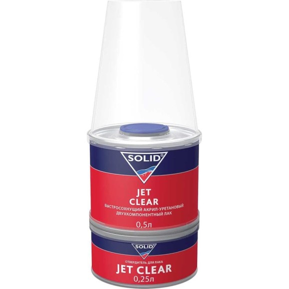Двухкомпонентный экспресс лак SOLID JET CLEAR (500+250 мл) 2+1 (в комплекте с отвердителем) 323.0750 Двухкомпонентный экспресс лак SOLID JET CLEAR (500+250 мл) 2+1 (в комплекте с отвердителем) 323.0750