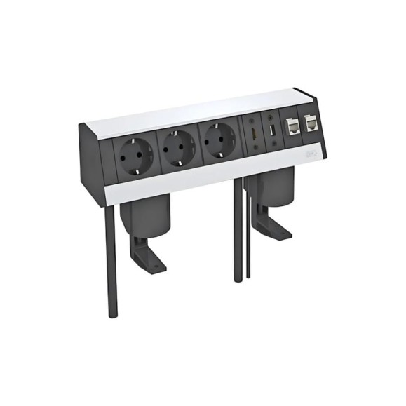 Настольный бокс OBO Bettermann укомплектованный DB, 3 розетки 220В Schuko, 1 разъем HDMI, 1 зарядка USB 3.0, 2 разъема RJ45 категория 6, алюминий, серебристый 6116961 Настольный бокс OBO Bettermann укомплектованный DB, 3 розетки 220В Schuko, 1 разъем HDMI, 1 зарядка USB 3.0, 2 разъема RJ45 категория 6, алюминий, серебристый 6116961