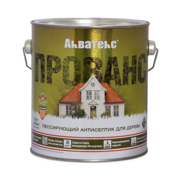 Антисептик для дерева АКВАТЕКС ПРОВАНС лессирующий, полуматовый, орех, 2.5 л 205719 Антисептик для дерева АКВАТЕКС ПРОВАНС лессирующий, полуматовый, орех, 2.5 л 205719