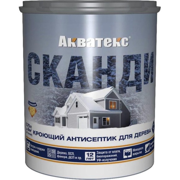 Антисептик для дерева Акватекс СКАНДИ слоновая кость 0.75 л 274300