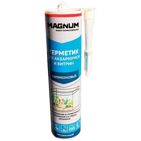 Герметик для аквариумов и витрин силиконовый Magnum бесцветный, 280 мл M-002-6-280 Герметик для аквариумов и витрин силиконовый Magnum бесцветный, 280 мл M-002-6-280