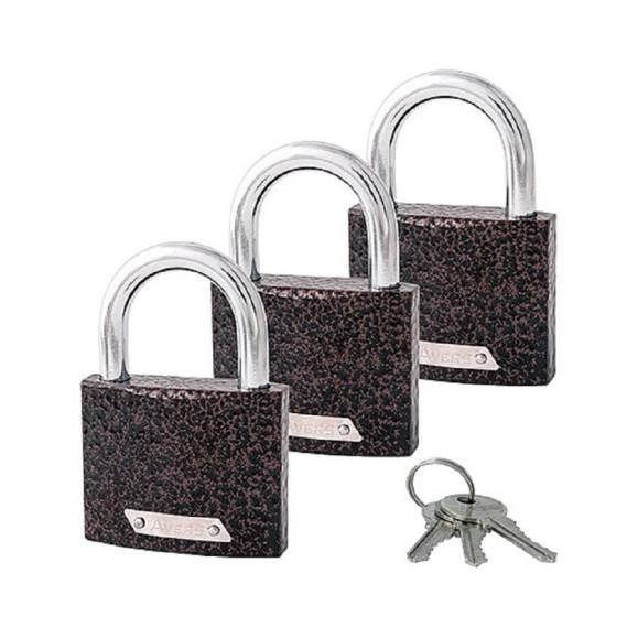 Замки навесные AVERS PD-01-63-Blister (3Locks+3Keys) 30921