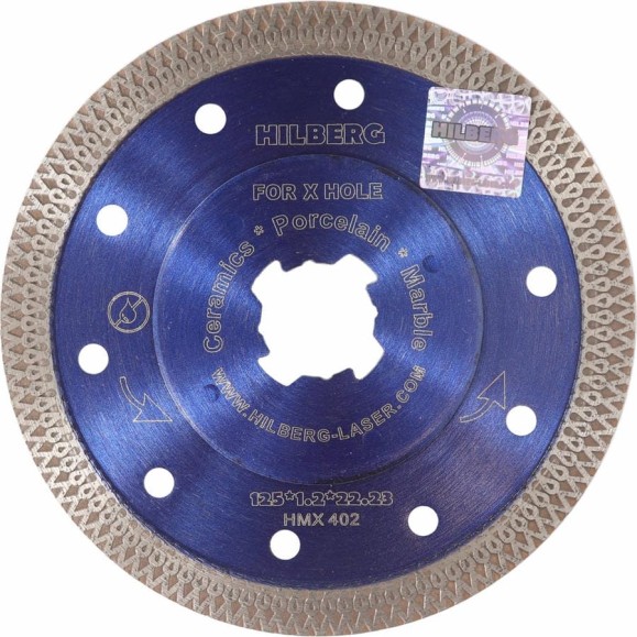 Диск алмазный отрезной Hilberg турбо ультратонкий 125x22.23 Hard Materials X-type X-Hole HMX402 Диск алмазный отрезной Hilberg турбо ультратонкий 125x22.23 Hard Materials X-type X-Hole HMX402