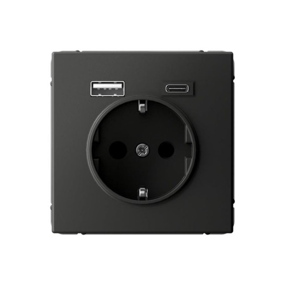 Розетка 16А с 2 USB A+C Systeme Electric ArtGallery Базальт 5В/2,4А/3,0А, 2x5В/1,5А, механизм GAL001432 Розетка 16А с 2 USB A+C Systeme Electric ArtGallery Базальт 5В/2,4А/3,0А, 2x5В/1,5А, механизм GAL001432