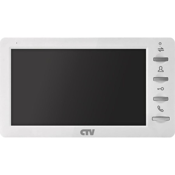 Монитор видеодомофона с кнопочным управлением CTV -M1701 Plus W, встроенный автоответчик, функция фоторамки и часов, адресный интерком, белый 10-0000540