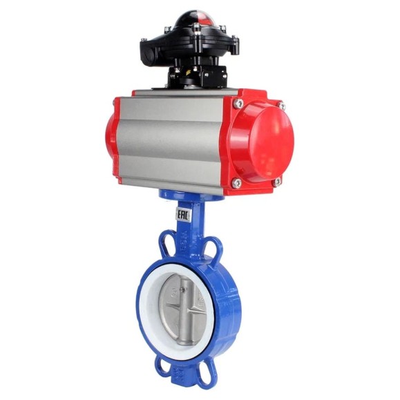Затвор DN.ru WCB-316L-PTFE Ду65 Ру16 с пневмоприводом, БКВ D050-15979