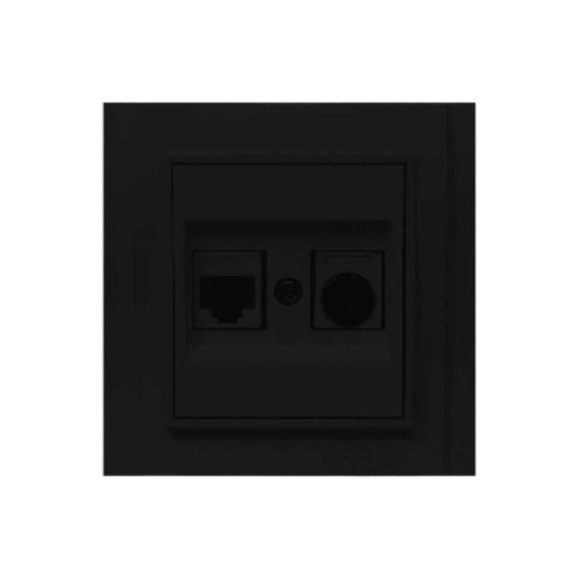 Розетка Metronex Electric Verona Black для LAN + TV двойная FRZ00020225CMT Розетка Metronex Electric Verona Black для LAN + TV двойная FRZ00020225CMT