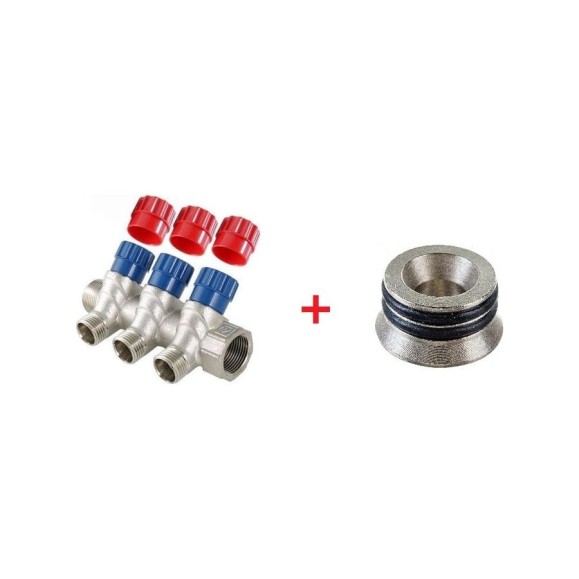 Комплект Valtec _16 VI7 Коллектор с регул. вентилями, 1x3 вых. 1/2 нар. VTc.560.N.0603 + Адаптер д/коллектора /конус-плоскость/ 1/2 VTc.701.N.04 VT.VI7.K16.5600603.701 Комплект Valtec _16 VI7 Коллектор с регул. вентилями, 1x3 вых. 1/2 нар. VTc.560.N.0603 + Адаптер д/коллектора /конус-плоскость/ 1/2 VTc.701.N.04 VT.VI7.K16.5600603.701