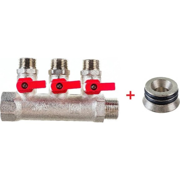 Комплект Valtec _17 VI7 Коллектор с кранами 3 вых. х 3/4"х 1/2 НР VTc.580.N.0503 + Адаптер д/коллектора /конус-плоскость/ 1/2 VTc.701.N.04 VT.VI7.K17.5800503.701 Комплект Valtec _17 VI7 Коллектор с кранами 3 вых. х 3/4"х 1/2 НР VTc.580.N.0503 + Адаптер д/коллектора /конус-плоскость/ 1/2 VTc.701.N.04 VT.VI7.K17.5800503.701
