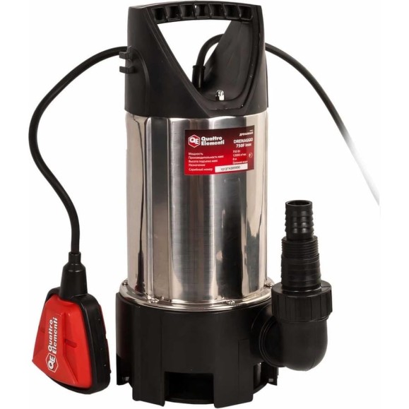 Дренажный насос QUATTRO ELEMENTI Drenaggio 750 F Inox 770-728 Дренажный насос QUATTRO ELEMENTI Drenaggio 750 F Inox 770-728