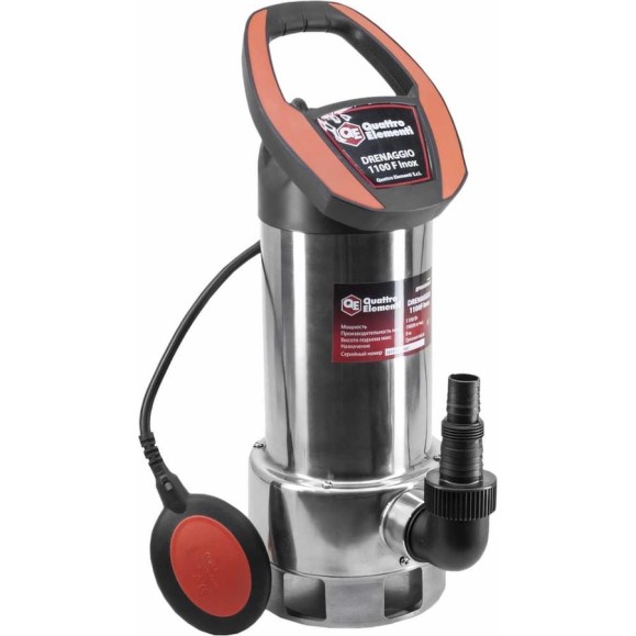 Дренажный насос QUATTRO ELEMENTI Drenaggio 1100 F Inox 770-742 Дренажный насос QUATTRO ELEMENTI Drenaggio 1100 F Inox 770-742