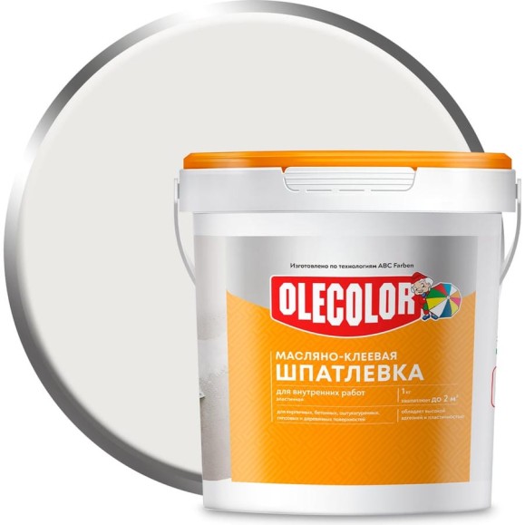 Масляно-клеевая шпатлевка OLECOLOR для внутренних работ, 0.9 кг 4300000905 Масляно-клеевая шпатлевка OLECOLOR для внутренних работ, 0.9 кг 4300000905