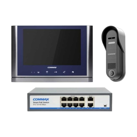IP Комплект видеодомофона, вызывной панели и коммутатора COMMAX CIOT-1020MSilver+Blue/D20P/H8L2 CIOT-1020MSilver+Blue/CIOT-D20P/CIOT-H8L2 IP Комплект видеодомофона, вызывной панели и коммутатора COMMAX CIOT-1020MSilver+Blue/D20P/H8L2 CIOT-1020MSilver+Blue/CIOT-D20P/CIOT-H8L2