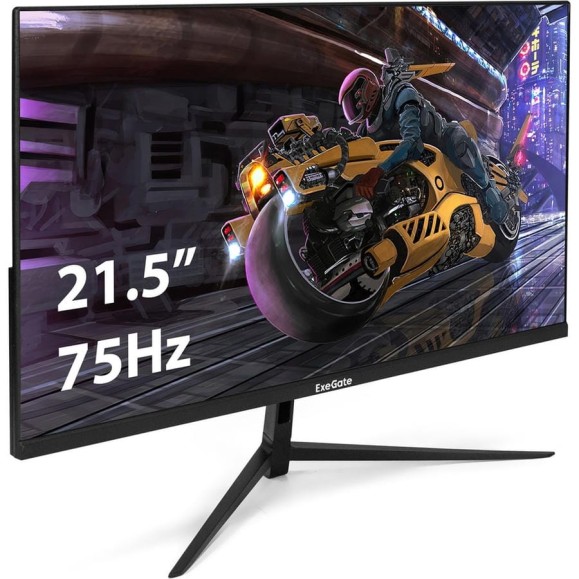 Монитор безрамочный ExeGate 21.5" ProSmart EV2207 VA LED Grade A+, FHD, 1920x1080 75Гц, 16:9, 250cd/m2, 3000:1, 178/178, 5ms, D-Sub, HDMI, Flicker-free, ка 294426