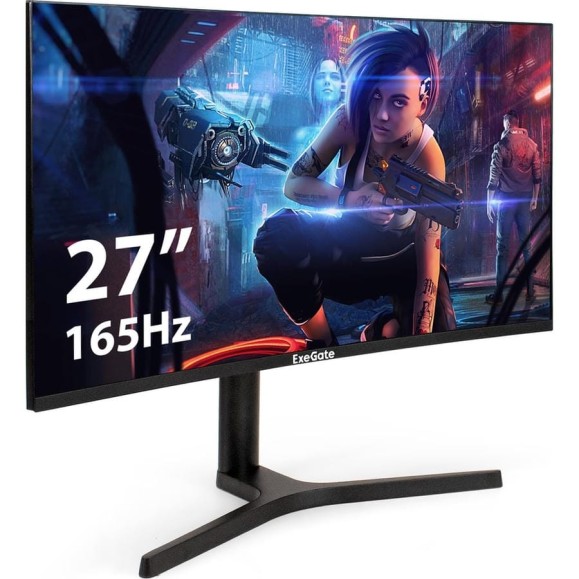 Монитор ExeGate изогнутый игровой 165 Гц 27" Combat EV2707C VA Curved R1500 LED Grade A+, 1920x1080 165Гц, 250cd/m2, 3000:1, 178/178, 1ms, Speakers, HDMI2. 296974