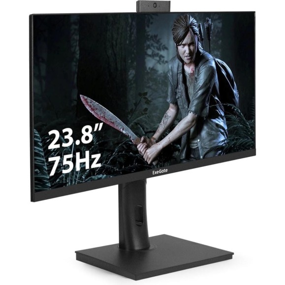 Монитор ExeGate со встроенной веб-камерой и аудио 23.8" SuperView EV2407TA IPS LED Grade A+, FHD, 1920x1080 75Гц, 16:9, 250cd/m2, 1000:1, 178/178, 5ms, Spe 297247