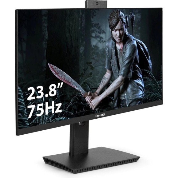Монитор ExeGate со встроенной веб-камерой и аудио 23.8" SuperView EV2407T IPS LED Grade A+, FHD, 1920x1080 75Гц, 16:9, 250cd/m2, 1000:1, 178/178, 5ms, Spea 297246