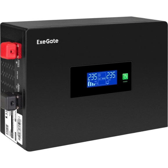 ИБП ExeGate инвертор, синус, для котла, PF=1, настенный IdealSine SR-1000.LCD.2SH 1000VA/1000W, чистая синусоида, цветной LCD-дисплей, 2 Schuko, внешняя бат 295993 ИБП ExeGate инвертор, синус, для котла, PF=1, настенный IdealSine SR-1000.LCD.2SH 1000VA/1000W, чистая синусоида, цветной LCD-дисплей, 2 Schuko, внешняя бат 295993