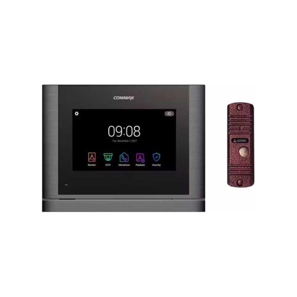 Комплект видеодомофона и вызывной панели COMMAX CDV-704mf (Темное серебро Black smog) / AVC 305 (Медь) CDV-704mf(DarksilverBlackS)/AVC305 Комплект видеодомофона и вызывной панели COMMAX CDV-704mf (Темное серебро Black smog) / AVC 305 (Медь) CDV-704mf(DarksilverBlackS)/AVC305