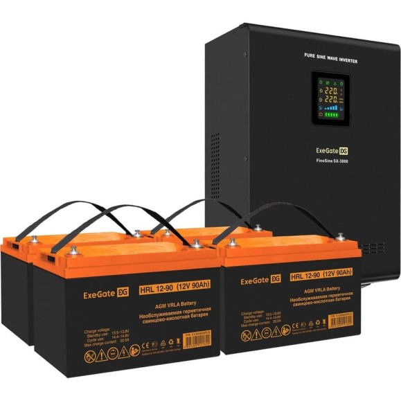 Комплект ExeGate ИБП EX296003RUS + батарея 90Aч EX285655RUS 4шт инвертор, синус, для котла, настенный FineSine SX-3000.LCD.AVR.2SH.T 3000VA/2100W 296645 Комплект ExeGate ИБП EX296003RUS + батарея 90Aч EX285655RUS 4шт инвертор, синус, для котла, настенный FineSine SX-3000.LCD.AVR.2SH.T 3000VA/2100W 296645
