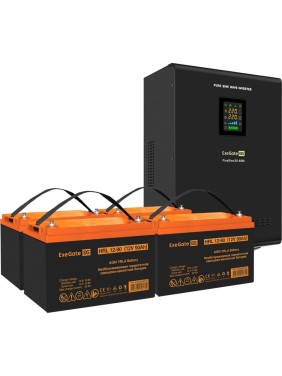 Комплект ExeGate ИБП EX296004RUS + батарея 90Aч EX285655RUS 4шт инвертор, синус, для котла, настенный FineSine SX-5000.LCD.AVR.2SH.T 5000VA/3500W 296668