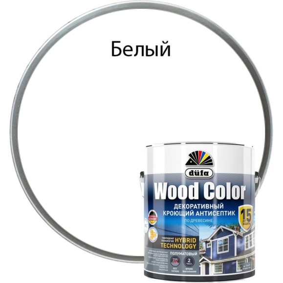 Кроющий антисептик Dufa WOOD COLOR белый база 1 2,4 л МП00-013160 Кроющий антисептик Dufa WOOD COLOR белый база 1 2,4 л МП00-013160