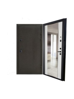 Входная дверь ООО ВДК Омега Black LS-21 Черный шелк/Зеркало МДФ Ясень белый 960*2050 правая ДМ100 Входная дверь ООО ВДК Омега Black LS-21 Черный шелк/Зеркало МДФ Ясень белый 960*2050 правая ДМ100